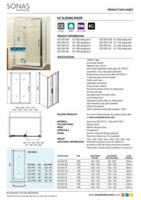 New 1400mm sliding shower door