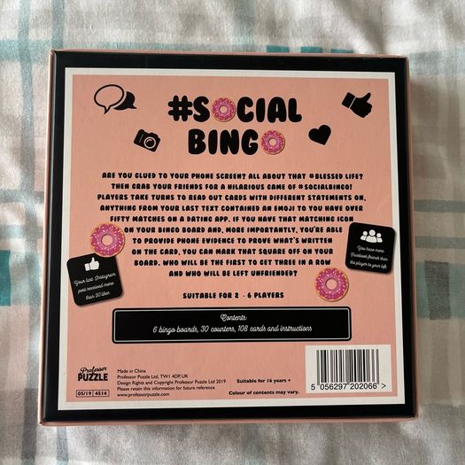 #Social Bingo Game