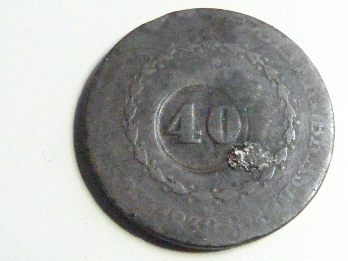 Brazil countermarked coin