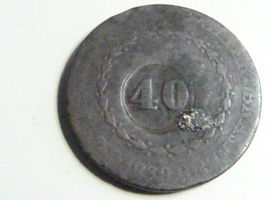 Brazil countermarked coin