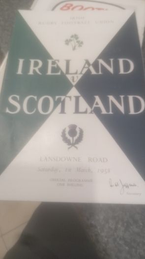 Rare Irish Rugby Programmes