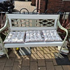 Garden Bench fully restored seat outside outdoor garden sitting cast iron treated timber decorations, furniture patio  decking, great present ignore flowers pots plants, garden statue chair  swing patio table heater bbq hammock sun outdoor living