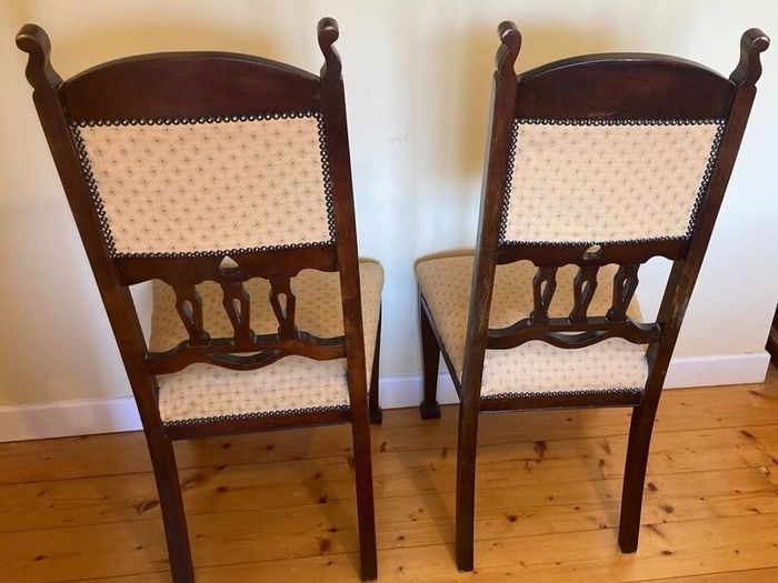 Vintage Solid Wood Chairs, Matching Pair (High Back)