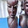 Pair of hand carved African busts Image 3