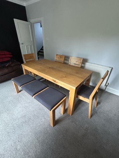 Harvey Norman Jensen Dining Set - Table, Bench & 4 Chairs