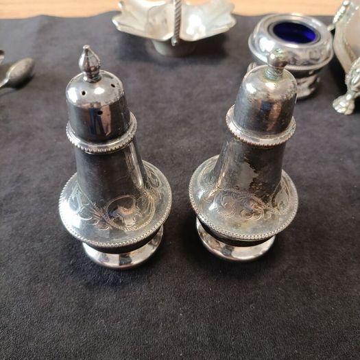 set of old silver-plated items