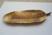 Feather dish, Display ,Trinket dish.Gold feather,Home decor