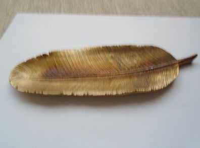 Feather dish, Display ,Trinket dish.Gold feather,Home decor