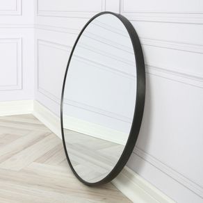 Large Round Black Mirror