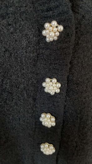 Savida black pearl button detail cardigan