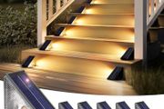Solar Step Lights 6 Pack - Solar Fence Lights for Stair, Deck, Porch, Patio, Fence, Garden, Yard