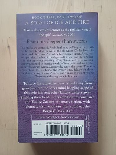 Game of Thrones Vol 3 - A Storm of Swords Book 2 by George R.R. Martin (Fantasy Paperback 2003)