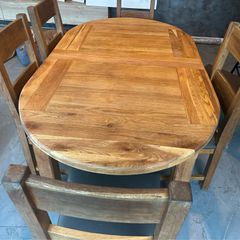 solid oak table and 6 chairs
