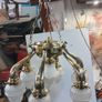 Restored 1920s Art Deco Brass 5-Arm Chandelier with Original Frosted Glass Shades Image 3