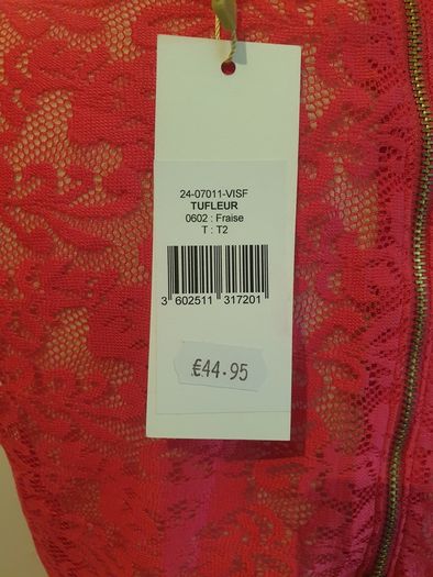 An'ge Paris Ladies Pink Sparkly Top With Back Lace Detail New With Tags RRP E44