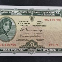 Ireland 1976 Lady Lavery 1 pound banknote