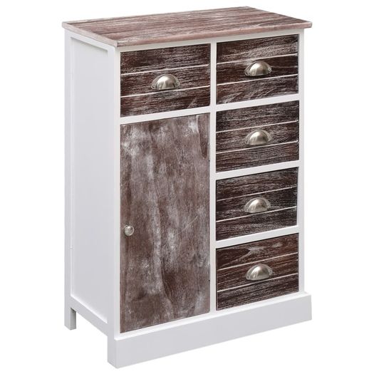 Sideboard with 10 Drawers Brown 113x30x79 cm Wood