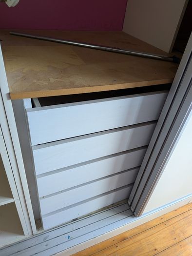 3 X sliderobe doors + rail + interior/timber