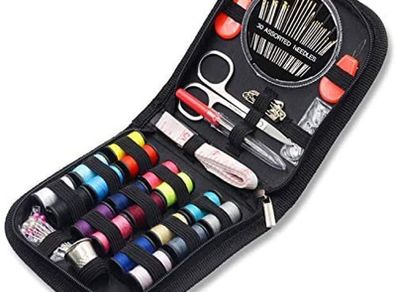 Travel Sewing Kit,  Over 70 DIY Premium Sewing Supplies,Mini Sewing kit for Home, Travel & Emergency Filled with Mending and Sewing Needles, Scissors, Thimble, Thread,Tape Measure etc
