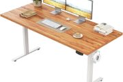 Height-Adjustable Desk Electric Sit-Stand Office Computer with 2 Memory Functions Standing 110 x 60 cm Light Brown