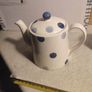 Fairmont and Main Blue Spot Earthenware Small 600ml Teapot with Lid, Blue/ Cream Image 8
