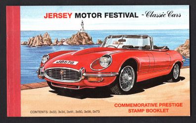 2005 Jersey Motor Festival Classic Cars Commemorative Stamps Booklet Mint Never Hinged (MNH) Photos of panes including