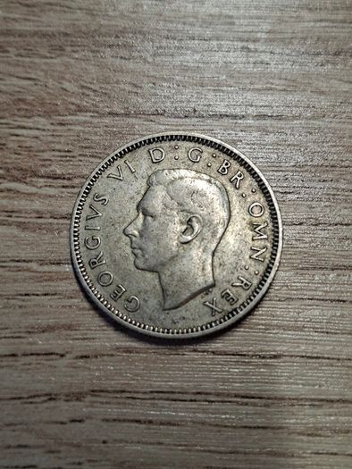 Great Britain UK 1939, One Shilling, George VI, Scottish Crest, Silver Coin - free standard postage