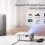 Mini Projector, 5000 Lumens O1 LED Portable Projector, Support HD 1080P, 15 Keystone, 25 Precent Zoom, Kids Gifts, Compatible with iOS/Android/Tablet/PC/TV Stick/USB/DVD/Game Console with Tripod (Free postage) Image 3