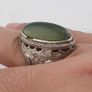 Ancient Handmade Brass With Antique Jade Ring Image 9