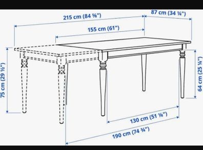 kitchen table 155cm Length / 87cm width