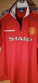 Aunthentic Man utd vintage 1998 triple home jersey
