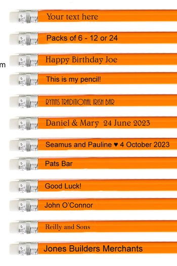 Personalised Engraved Pencils Pack 6,12 or 24.- 10+ Free postage