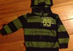 Age 3 NEXT Green & Black Striped Hoodie