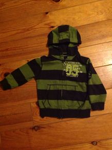 Age 3 NEXT Green & Black Striped Hoodie