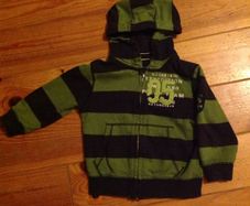Age 3 NEXT Green & Black Striped Hoodie