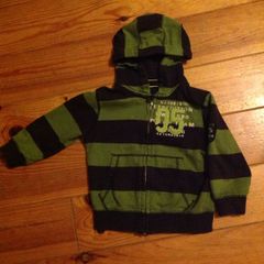 Age 3 NEXT Green & Black Striped Hoodie