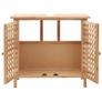 Sink Cabinet with Mirror Solid Walnut Wood Image 5