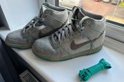 Vintage 2002 Nike 6.0 Dunk High, grey fleece women shoes, trainers, size UK 4
