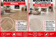 Engineered oak herringbone/ plank floor