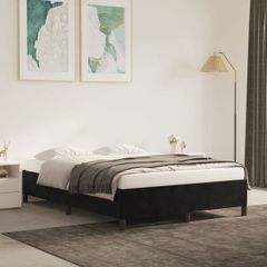 Bed Frame without Mattress Dark Grey 135x190 cm Double Double Velvet