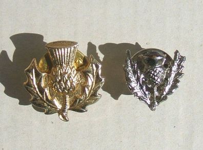 Scottish Thistle emblems x 2 tic-tac badges