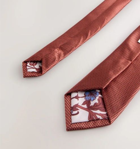 x3 Bundle - Brand New Next Rust Red Tie & Pocket Square Set - RRP - 22.50