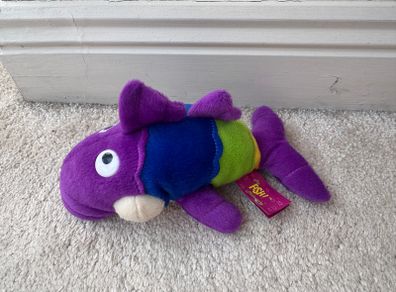 Fiesta The Fish Philosophy Pete The Perch Purple Plush Fish approx. 20 cm. long Used Please see photos