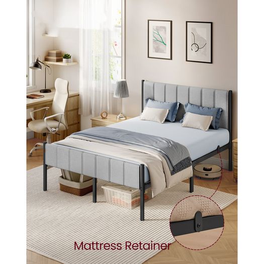 Double Metal Bed Grey (197 x 136.5 x 104 cm)