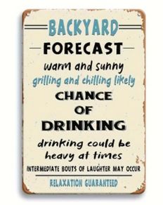 Backyard Forecast : Metal Sign