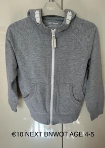 Next grey Boy Hoodie BNWOT age 4-5