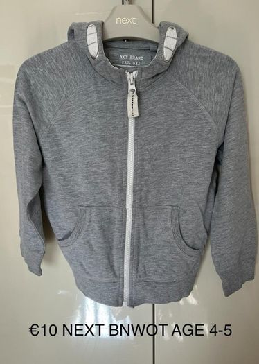 Next grey Boy Hoodie BNWOT age 4-5