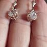 Classic silver drop earrings with cubic zirconia. Image 9
