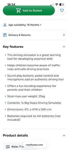 Big Steps Driving Simulator Steering Wheel Playset