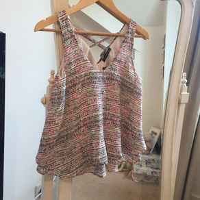 Cute Multicoloured Strappy Top size 8